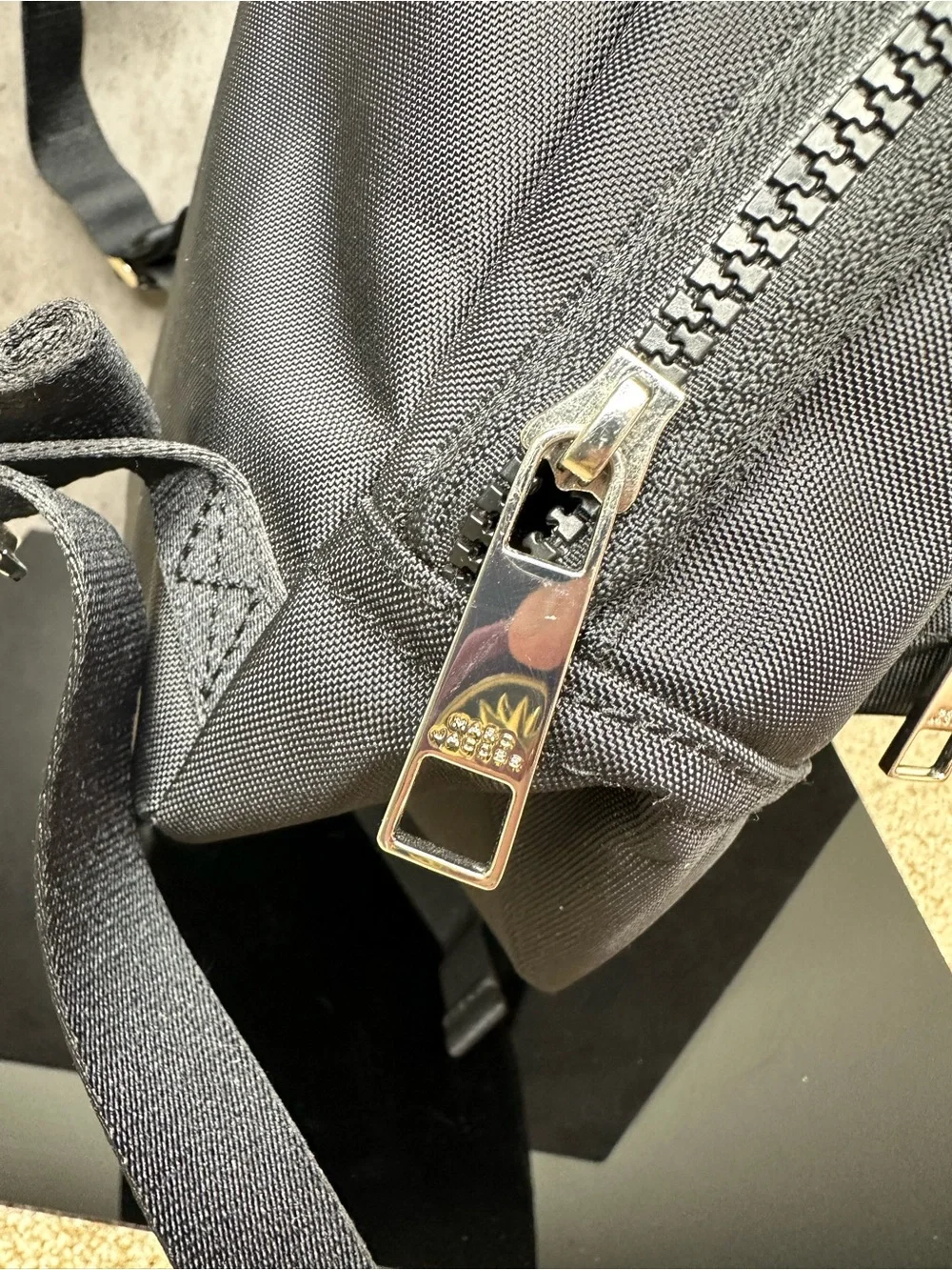 Marc Jacobs All Star Black Nylon Backpack Large Logo Bookbag Travel Laptop Bag